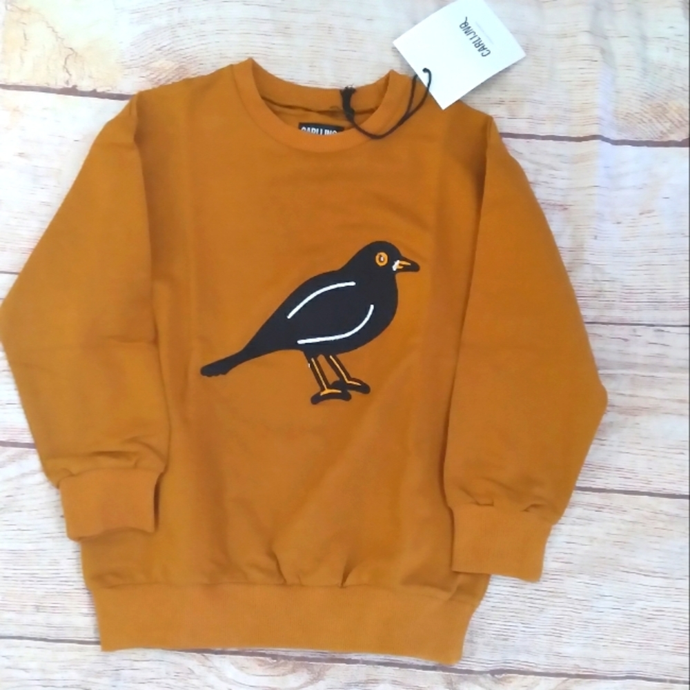 Carlijnq organic cotton bird top sz 3-4 NWT